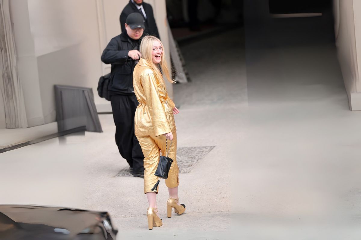 gold leather suit